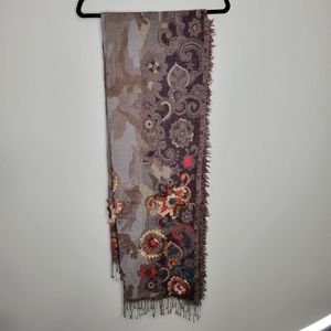 Woman's World Embroidered Scarf